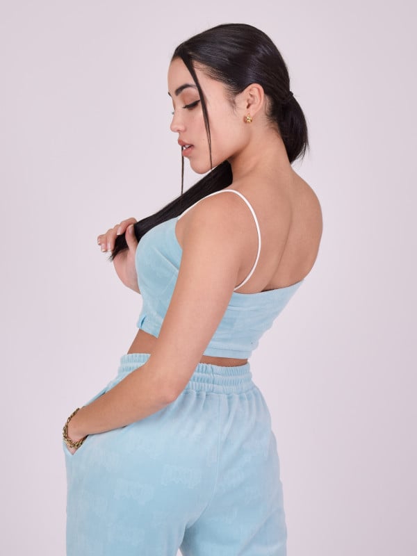 Project X Paris Top En Velours à Bretelles Fines