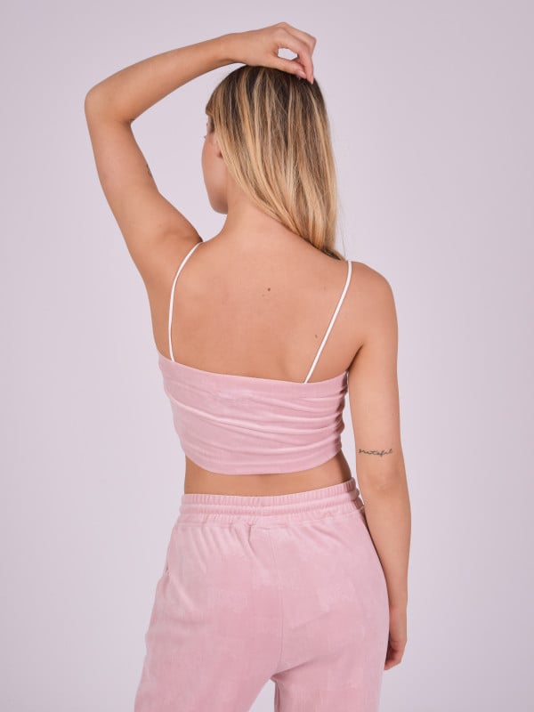 Project X Paris Top En Velours à Bretelles Fines