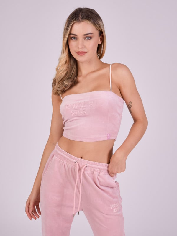 project x paris Top en velours à bretelles fines