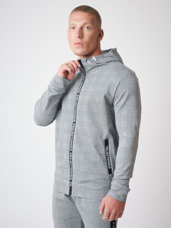 Project X Paris Veste à Motif Carreaux Zip Logo