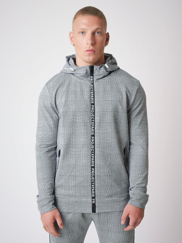 project x paris Veste à motif carreaux zip logo