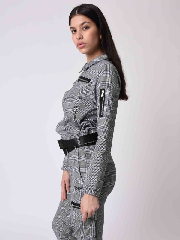 Project X Paris Veste Courte à Carreaux à Zips