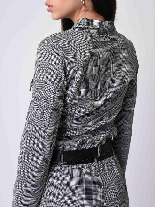 Project X Paris Veste Courte à Carreaux à Zips