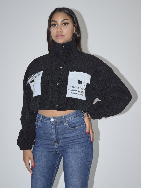 Project X Paris Veste Courte Effet Peau De Mouton