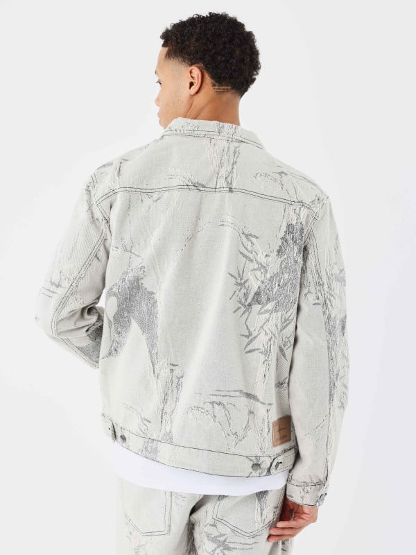 Project X Paris Veste Denim Motif Végétal