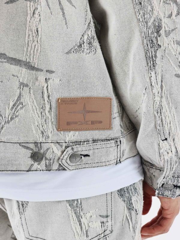 Project X Paris Veste Denim Motif Végétal