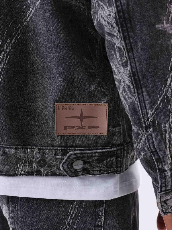 Project X Paris Veste Denim Motif Végétal