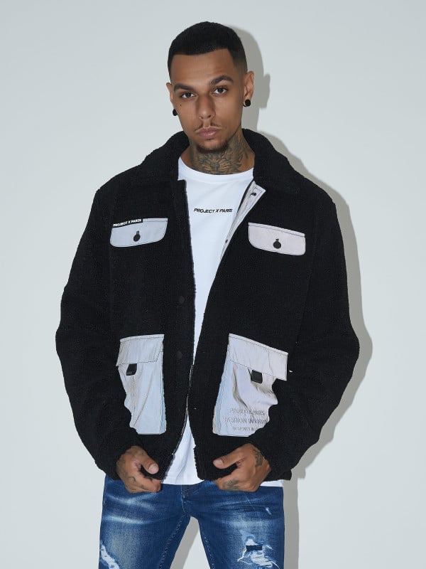 Project X Paris Veste Effet Laine Peau De Mouton