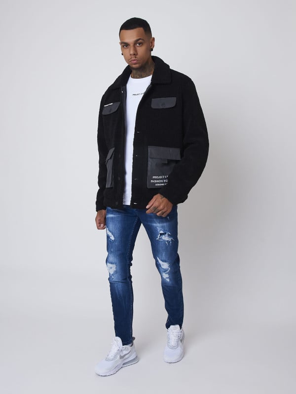 Project X Paris Veste Effet Laine Peau De Mouton