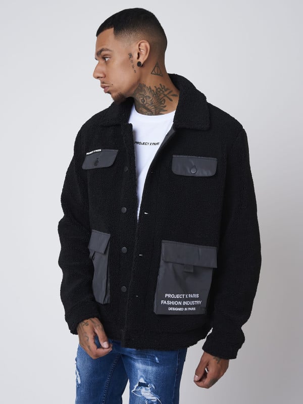 Project X Paris Veste Effet Laine Peau De Mouton