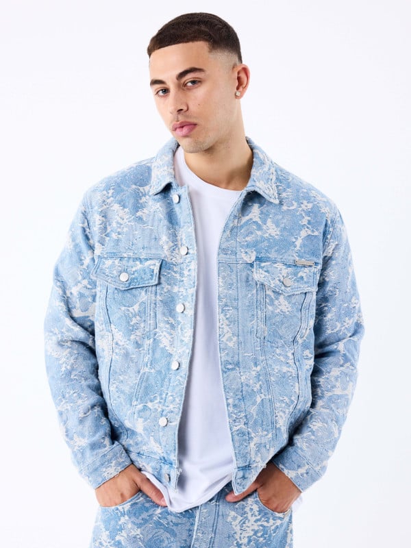 Project X Paris Veste En Denim à Motif Abstrait