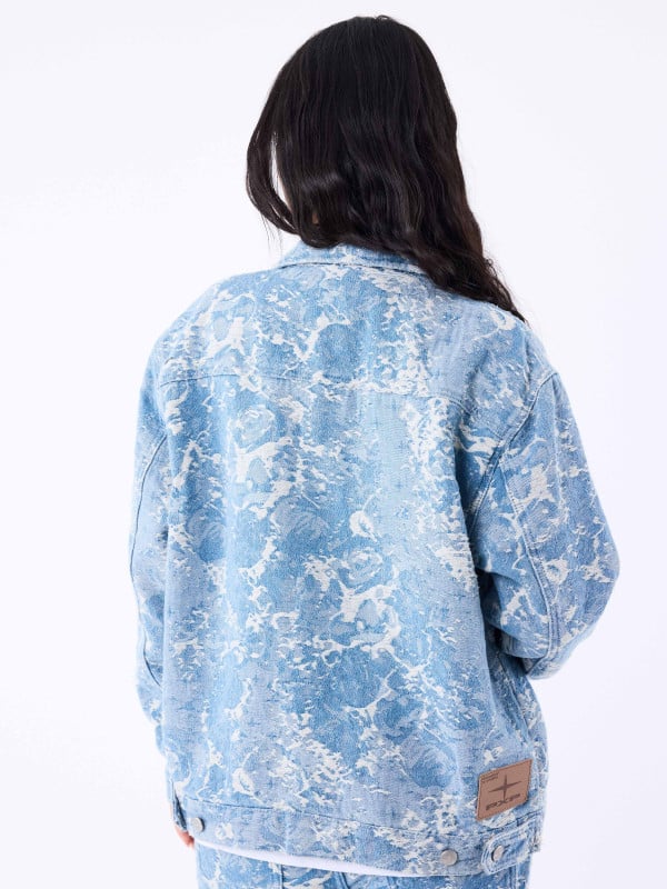 Project X Paris Veste En Denim à Motif Abstrait