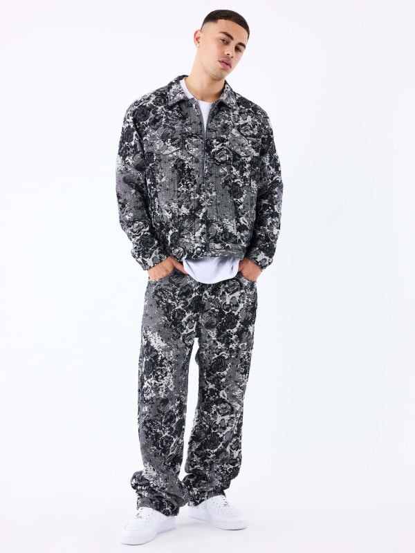 Project X Paris Veste En Denim à Motif Abstrait