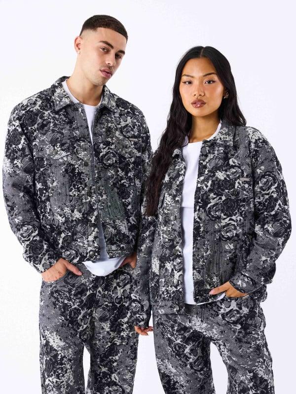 project x paris Veste en denim à motif abstrait