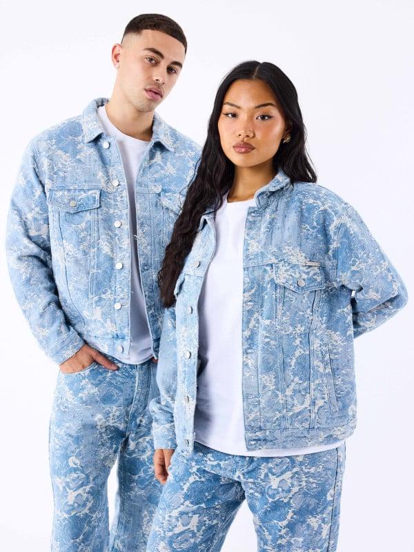 project x paris Veste en denim à motif abstrait