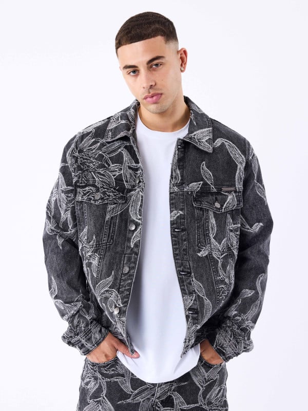 Project X Paris Veste En Denim à Motif Floral