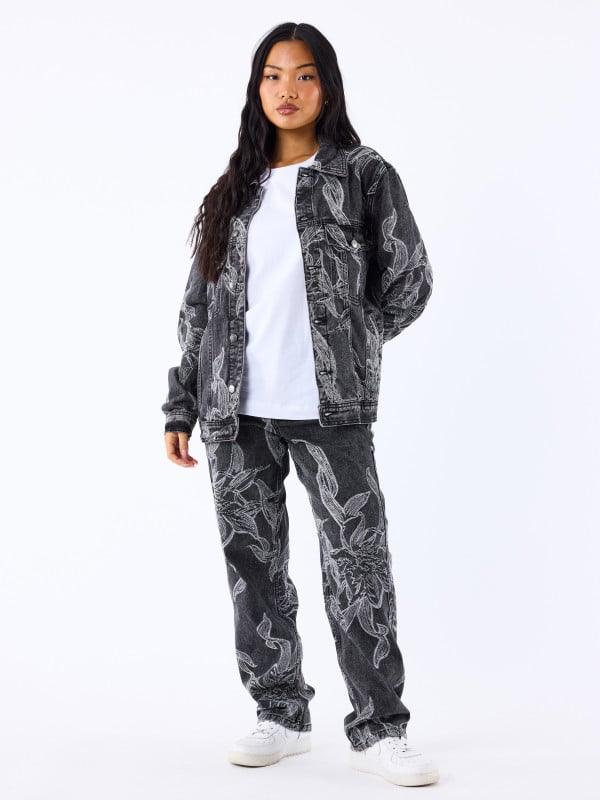 Project X Paris Veste En Denim à Motif Floral