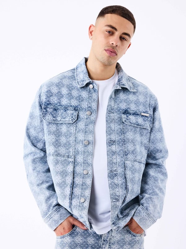 Project X Paris Veste En Denim à Motif Géometrique