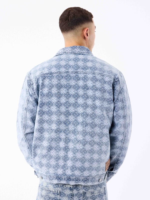 Project X Paris Veste En Denim à Motif Géometrique