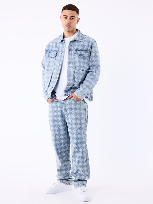 Project X Paris Veste En Denim à Motif Géometrique