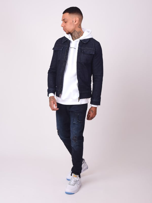 project x paris Veste en denim brut à zip