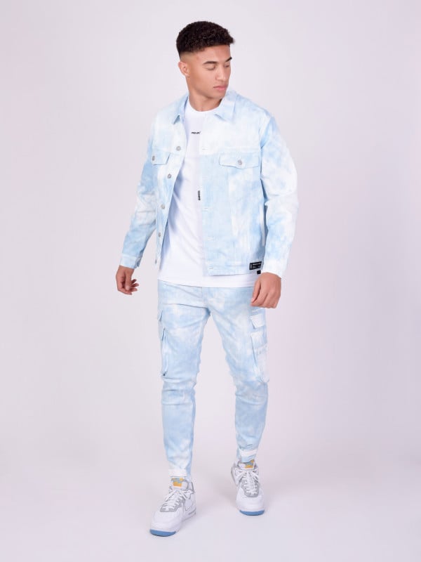 Project X Paris Veste En Denim Motif Tie & Dye