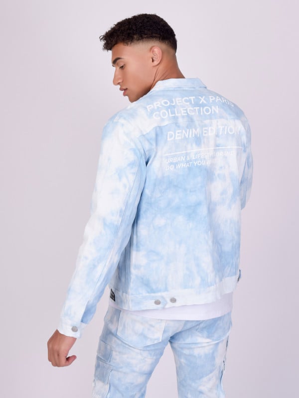 Project X Paris Veste En Denim Motif Tie & Dye