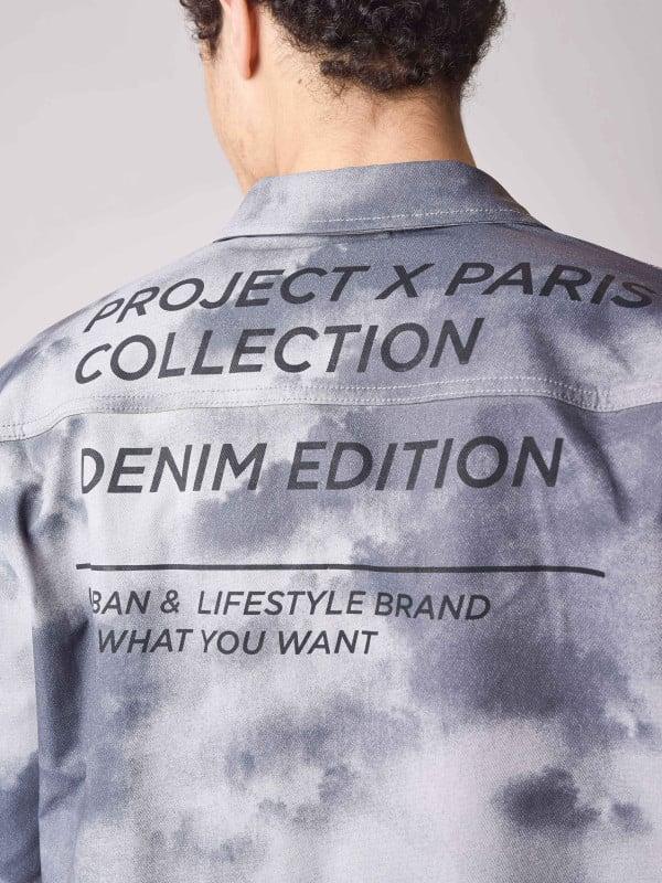 Project X Paris Veste En Denim Motif Tie & Dye