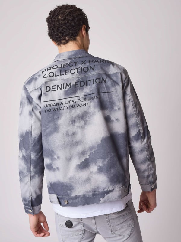 Project X Paris Veste En Denim Motif Tie & Dye