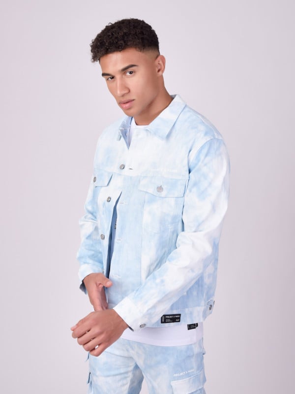 project x paris Veste en denim motif tie & dye
