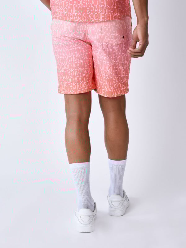 Project X Paris Short De Bain à Effet Degradé Bicolore Et All Over