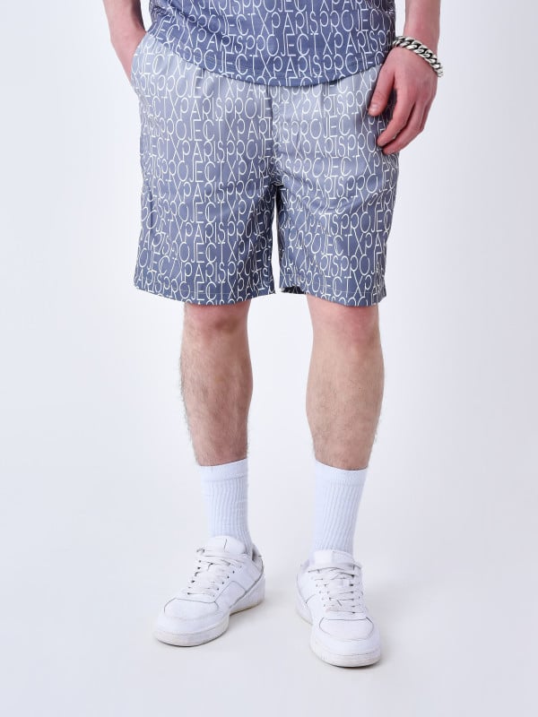 Project X Paris Short De Bain à Effet Degradé Bicolore Et All Over