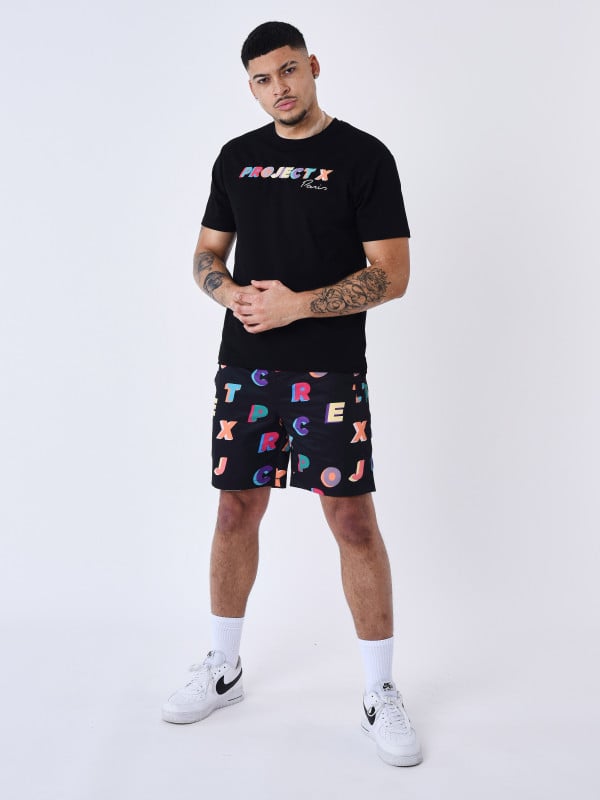 Project X Paris Short De Bain Imprimé Logo Multicolores