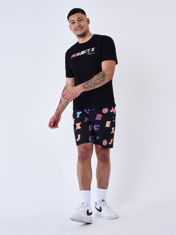 project x paris Short de bain Imprimé logo multicolores