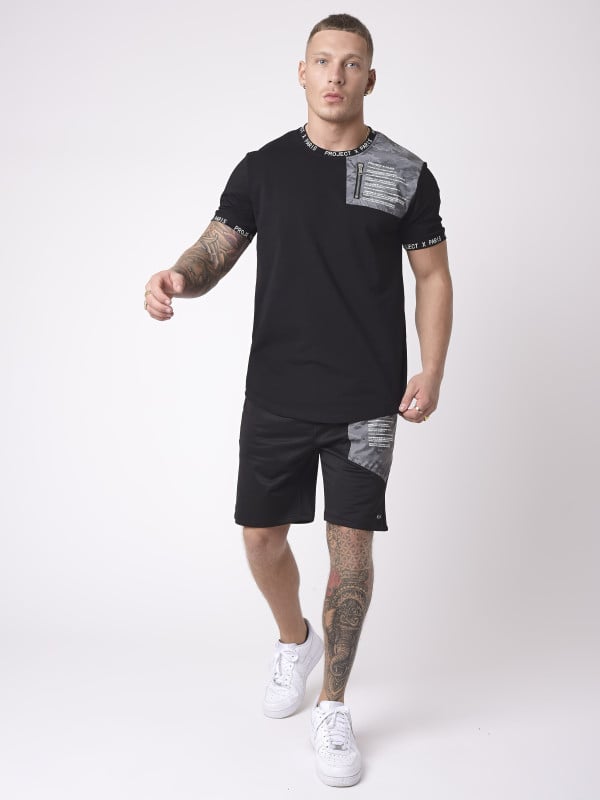 Project X Paris Short Empiècement Militaire Reflect