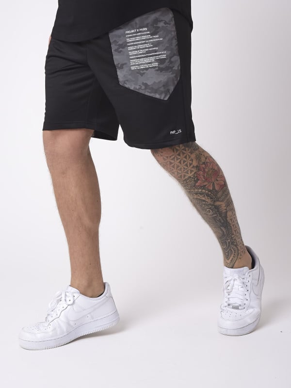 project x paris Short empiècement militaire reflect
