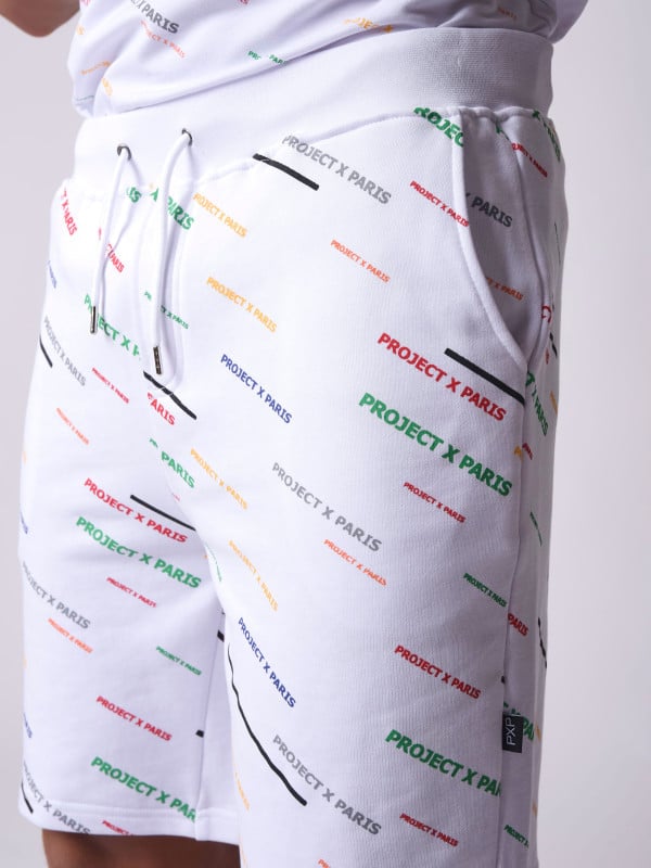 Project X Paris Short Imprimé Logo All Over Diagonale