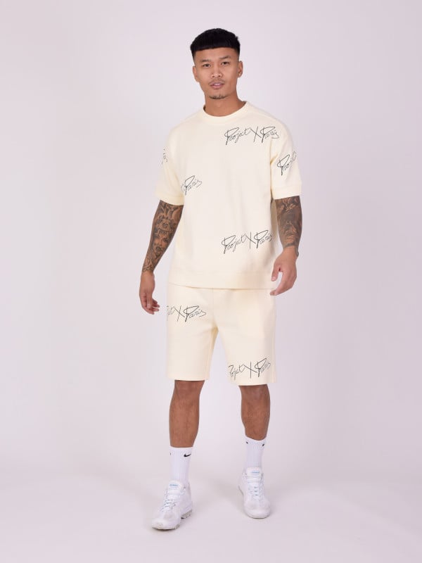 project x paris Short soft style maille imprimé logo
