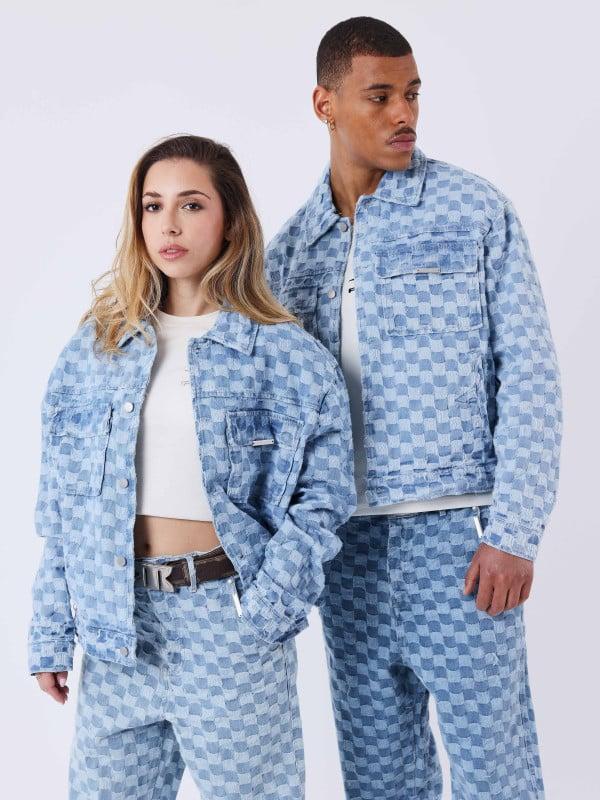 project x paris Surchemise Kalash x PXP en denim a motif damier