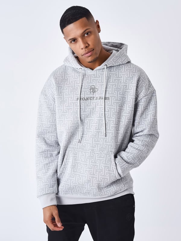 project x paris Sweat à Capuche all over labyrinthe