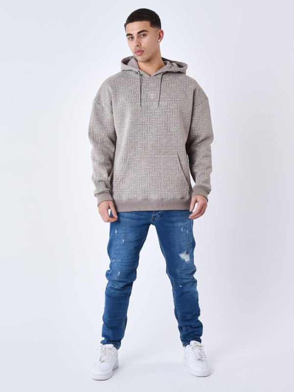 Project X Paris Sweat à Capuche All Over Labyrinthe