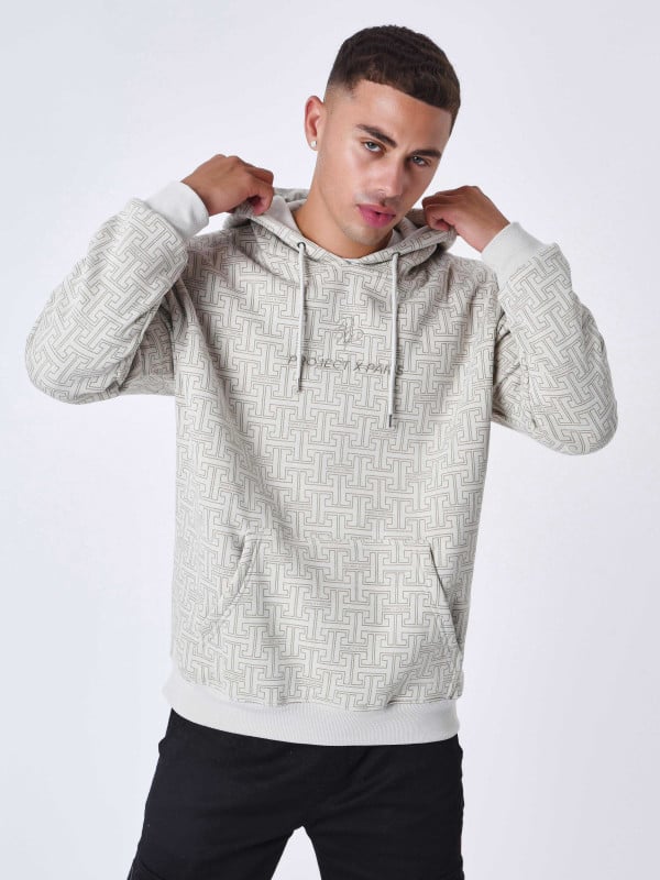 project x paris Sweat à Capuche all over labyrinthe