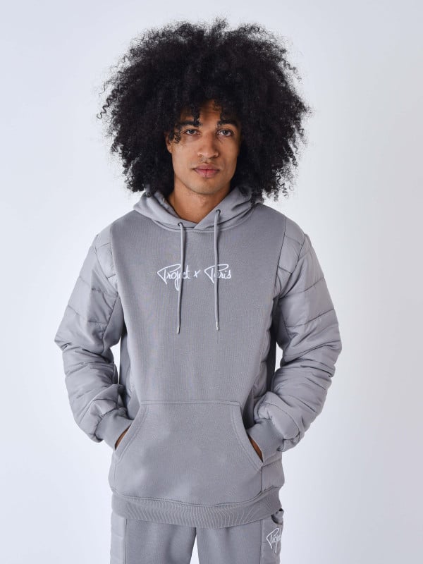 project x paris Sweat à Capuche avec empiècement bimatière