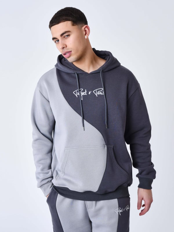 Project X Paris Sweat à Capuche Bicolore Style Vague