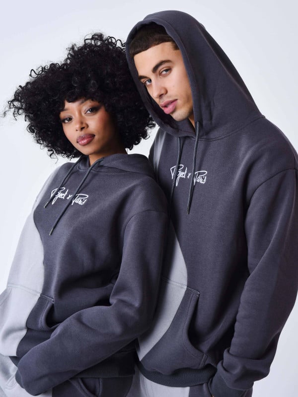 project x paris Sweat à Capuche bicolore style vague