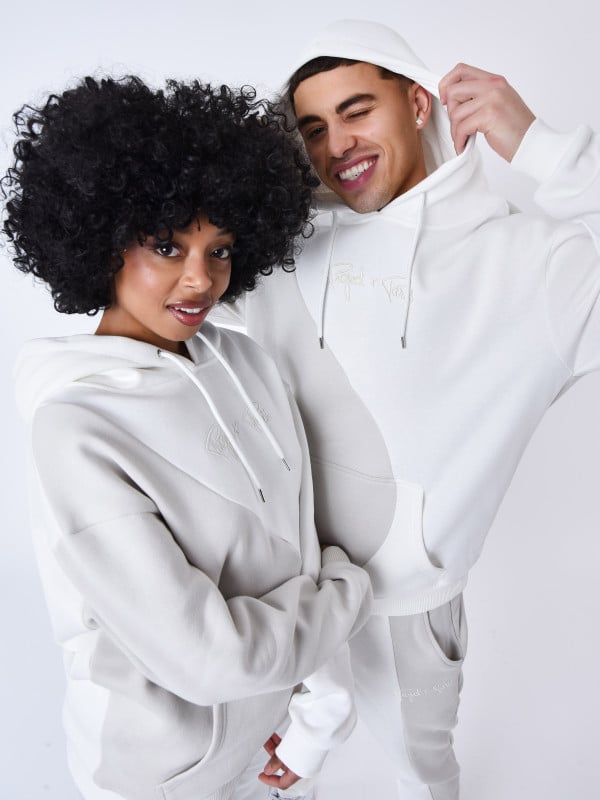 project x paris Sweat à Capuche bicolore style vague