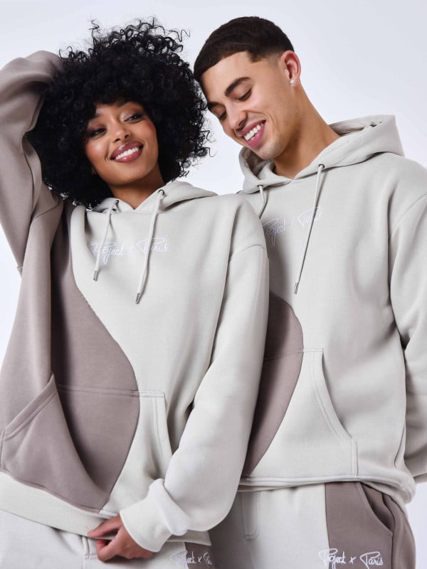 project x paris Sweat à Capuche bicolore style vague