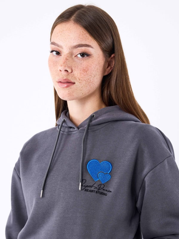 Project X Paris Sweat à Capuche Broderie Cold Hearts