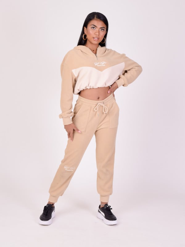 Project X Paris Sweat à Capuche Crop Polaire Bicolore