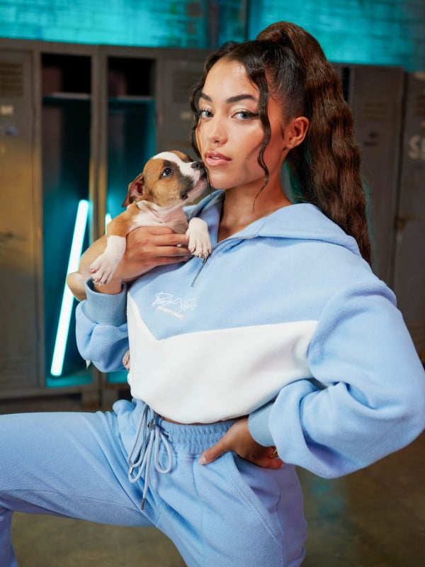 Project X Paris Sweat à Capuche Crop Polaire Bicolore